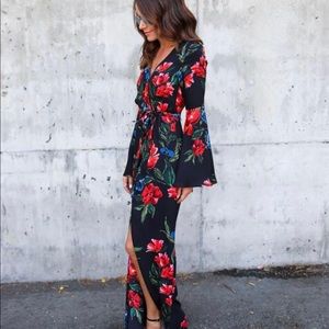 Excellent condition wrap dress with floral pattern